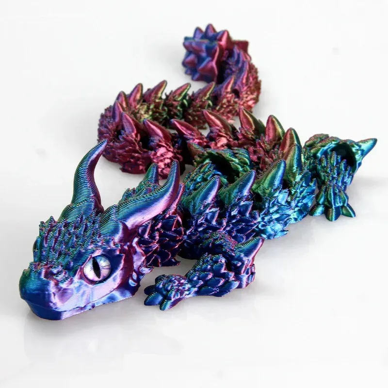 3D printed dice dragon statue