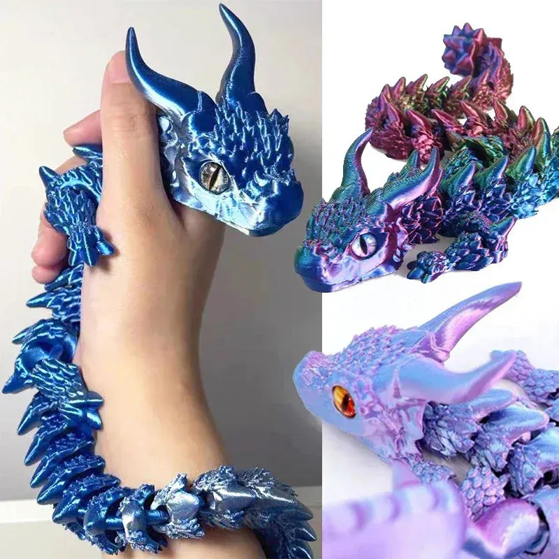 3D printed dice dragon statue