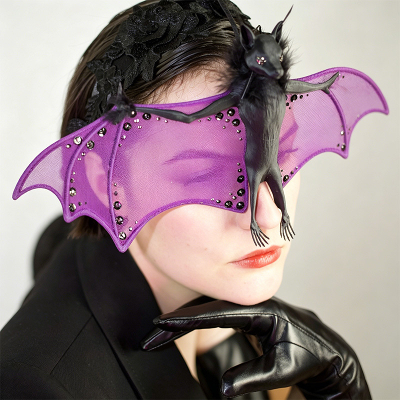 Women's Gothic tulle animal half-face mask