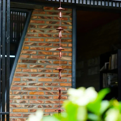 Retro iron mushroom rain chain