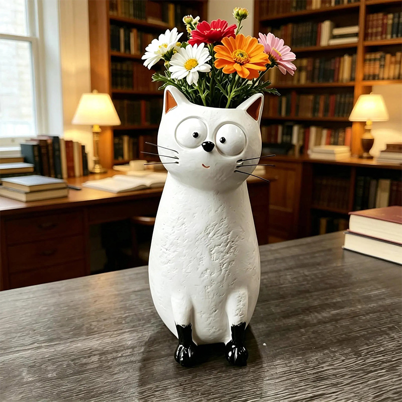 Exquisite cat desktop vase ornament