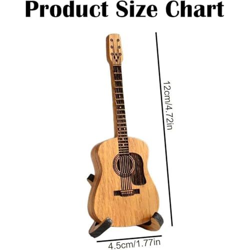 Wooden Acoustic Guitar Pick Box (Includes 3 Wooden Guitar Picks)