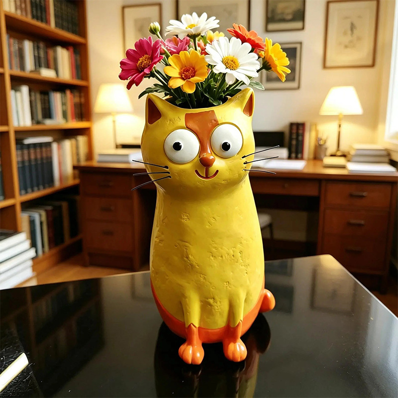 Exquisite cat desktop vase ornament