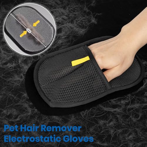 Anti-static pet hair gloves for cats, dogs and pets