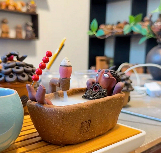 Handmade Incense Burner with Quirky Designs.