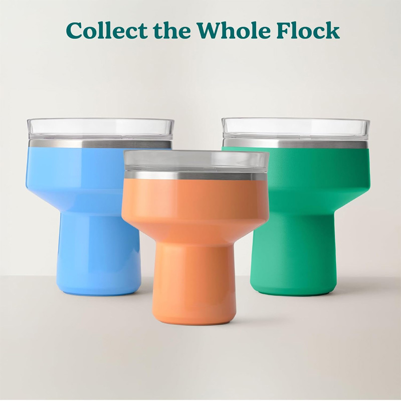 Portable double-walled cocktail thermos with lid