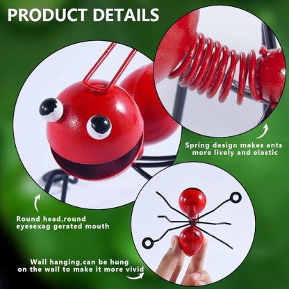 Colorful & Cute Metal Ant Garden Wall Decor