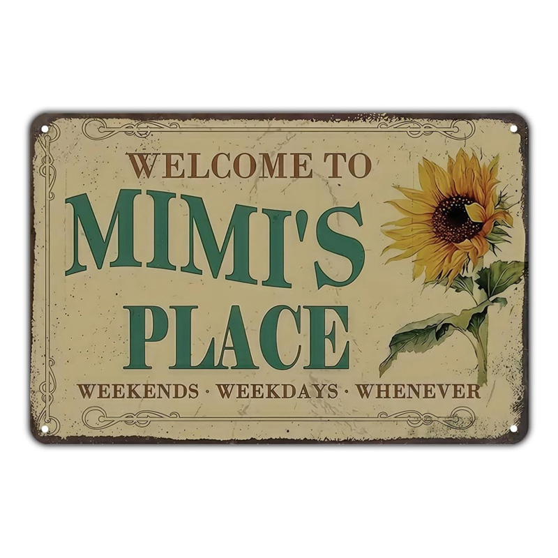 Retro Sunflower Welcome Sign