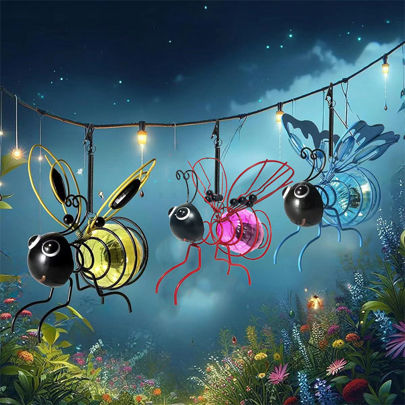 Simulated glow-in-the-dark insect decorations