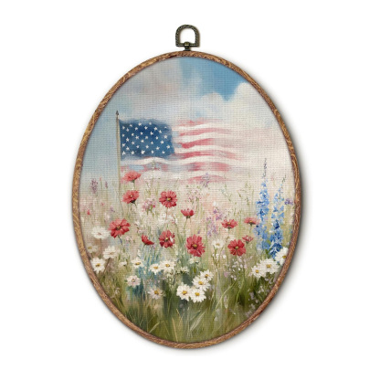 Retro floral national flag wall decoration