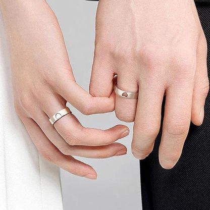 Adjustable heart-shaped couple rings (pair)