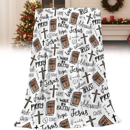 Flannel Blessing Prayer Digital Printed Blanket