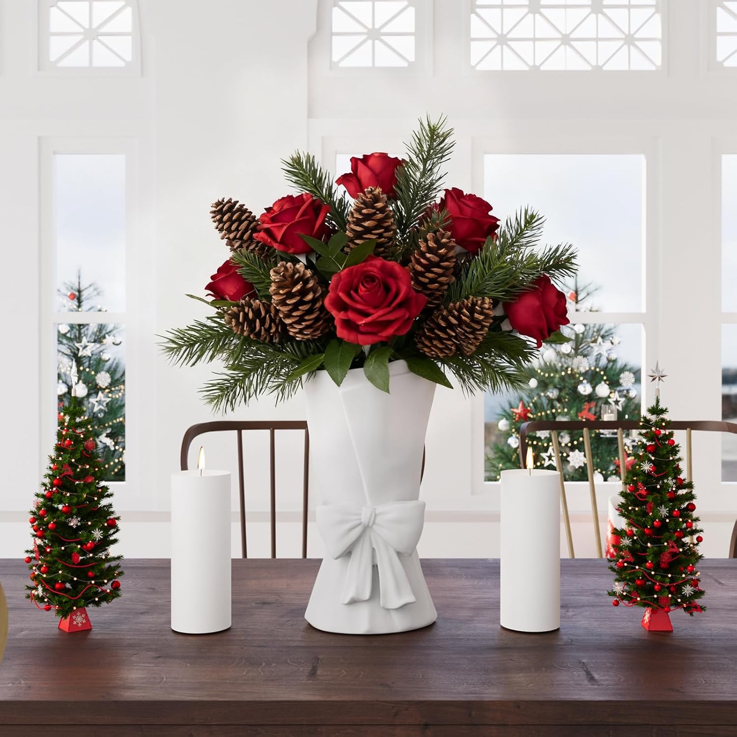 White Ceramic Bow Vase