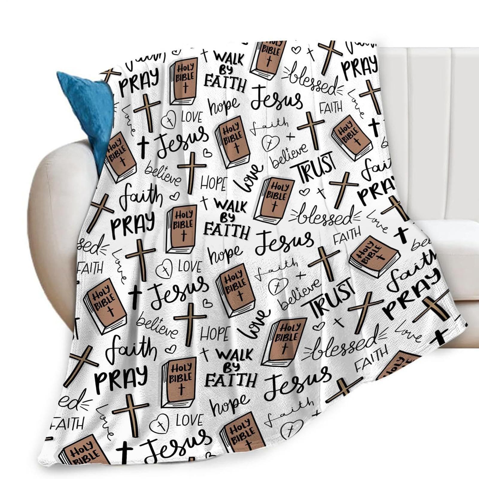 Flannel Blessing Prayer Digital Printed Blanket