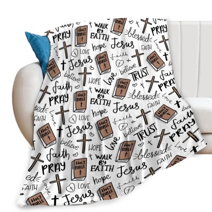Flannel Blessing Prayer Digital Printed Blanket