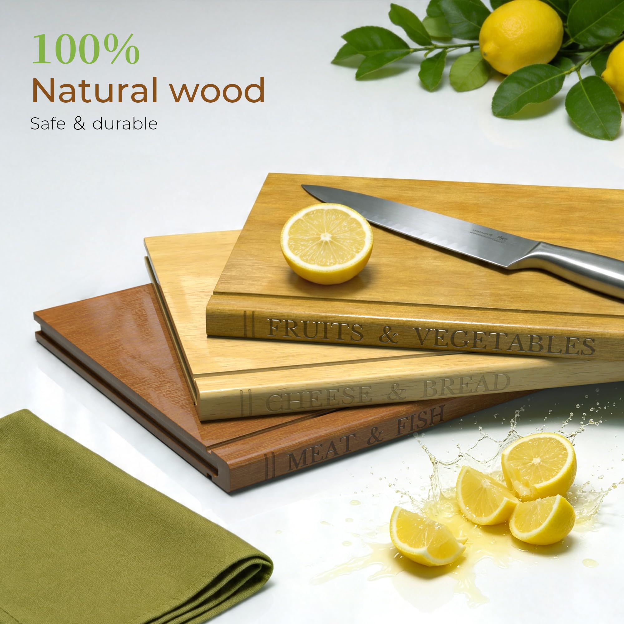 Book-Shaped Solid Wood Cutting Board