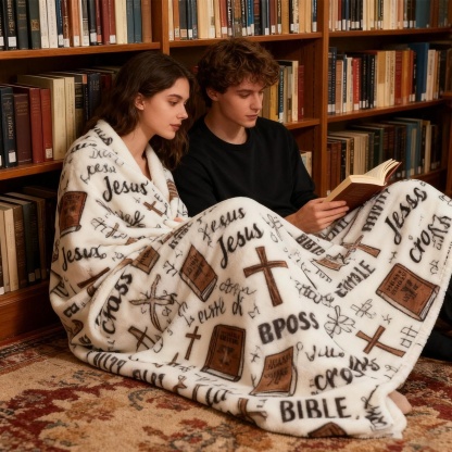 Flannel Blessing Prayer Digital Printed Blanket