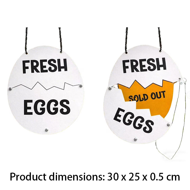 Wooden decorative sign for a fresh egg stall