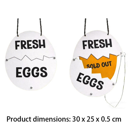 Wooden decorative sign for a fresh egg stall