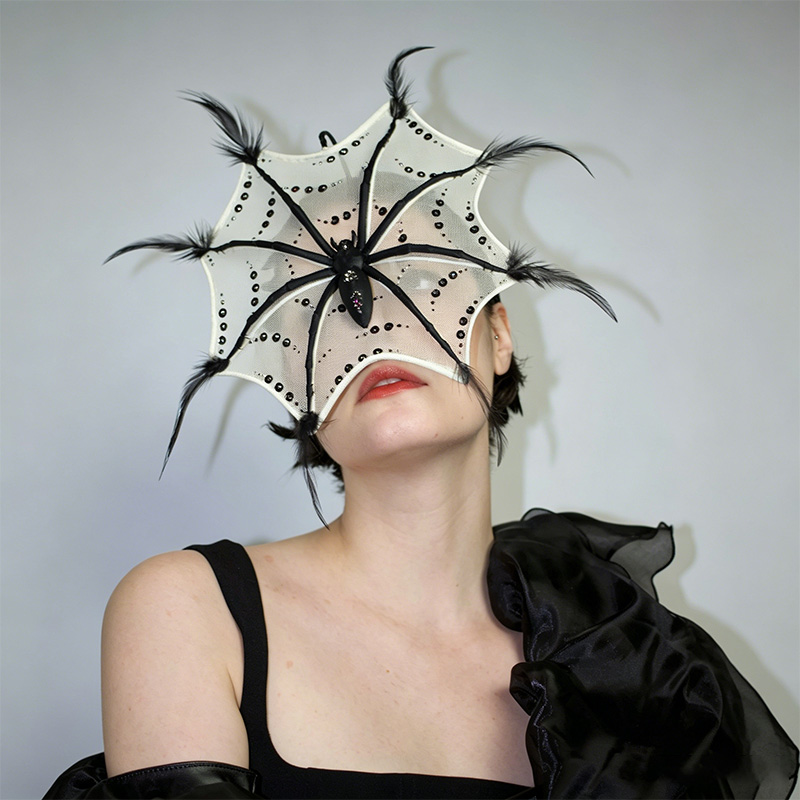 Women's Gothic tulle animal half-face mask