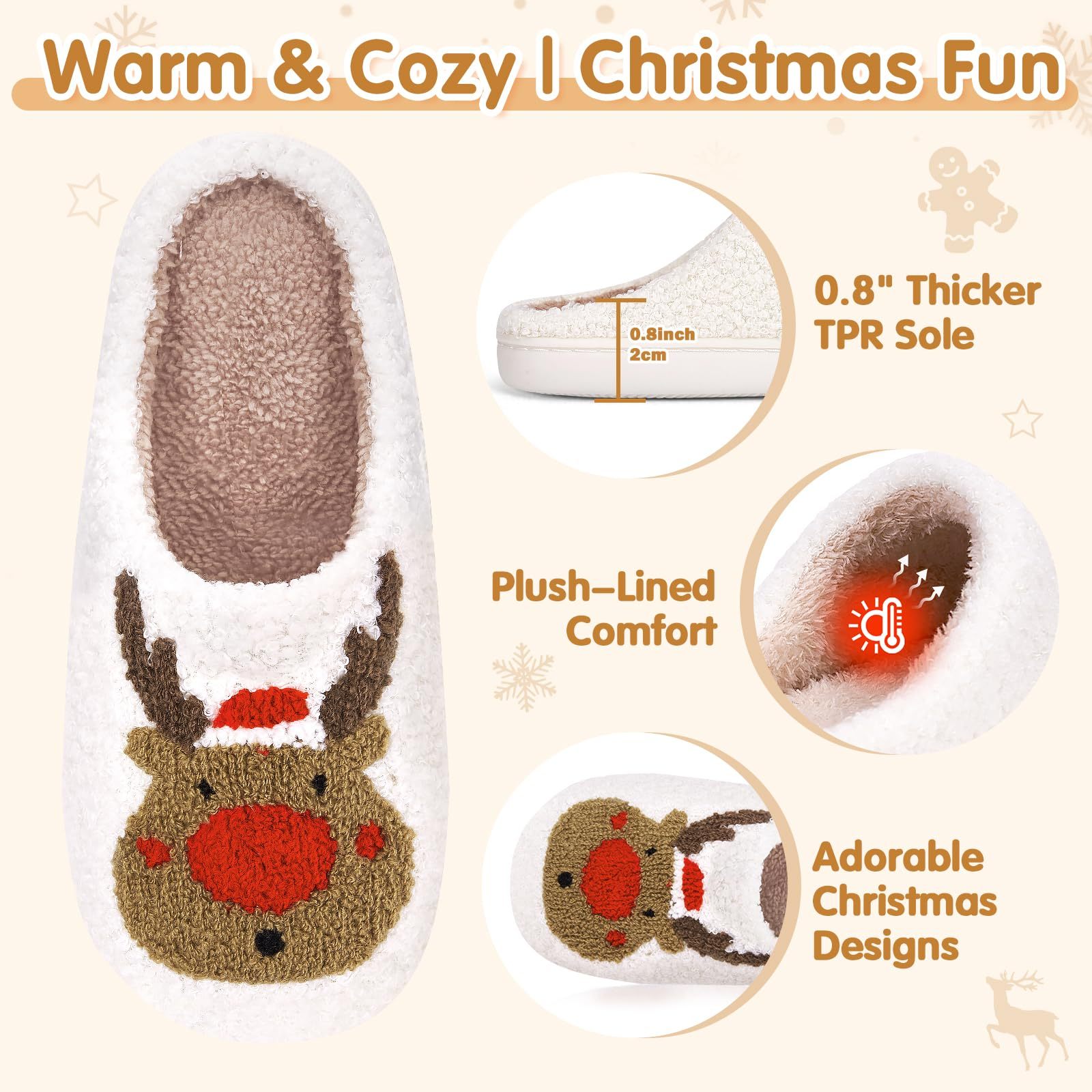 Christmas Reindeer Slippers