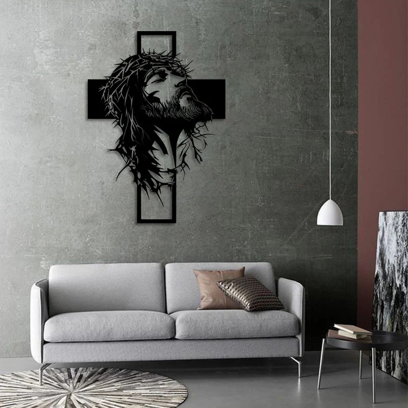 Crown of Thorns Cross Metal Wall Decor