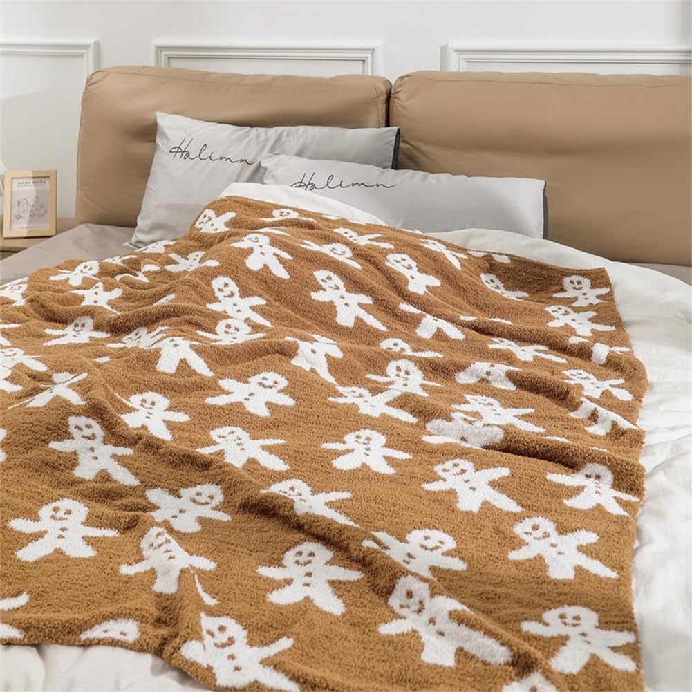 Gingerbread Man Christmas Throw Blanket