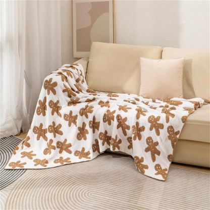 Gingerbread Man Christmas Throw Blanket