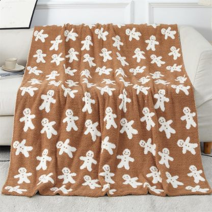 Gingerbread Man Christmas Throw Blanket
