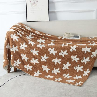 Gingerbread Man Christmas Throw Blanket