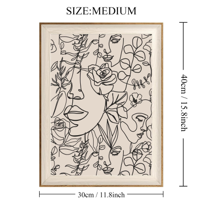 Minimalist Boho Art Prints Women Portrait Line Art Wall Decor