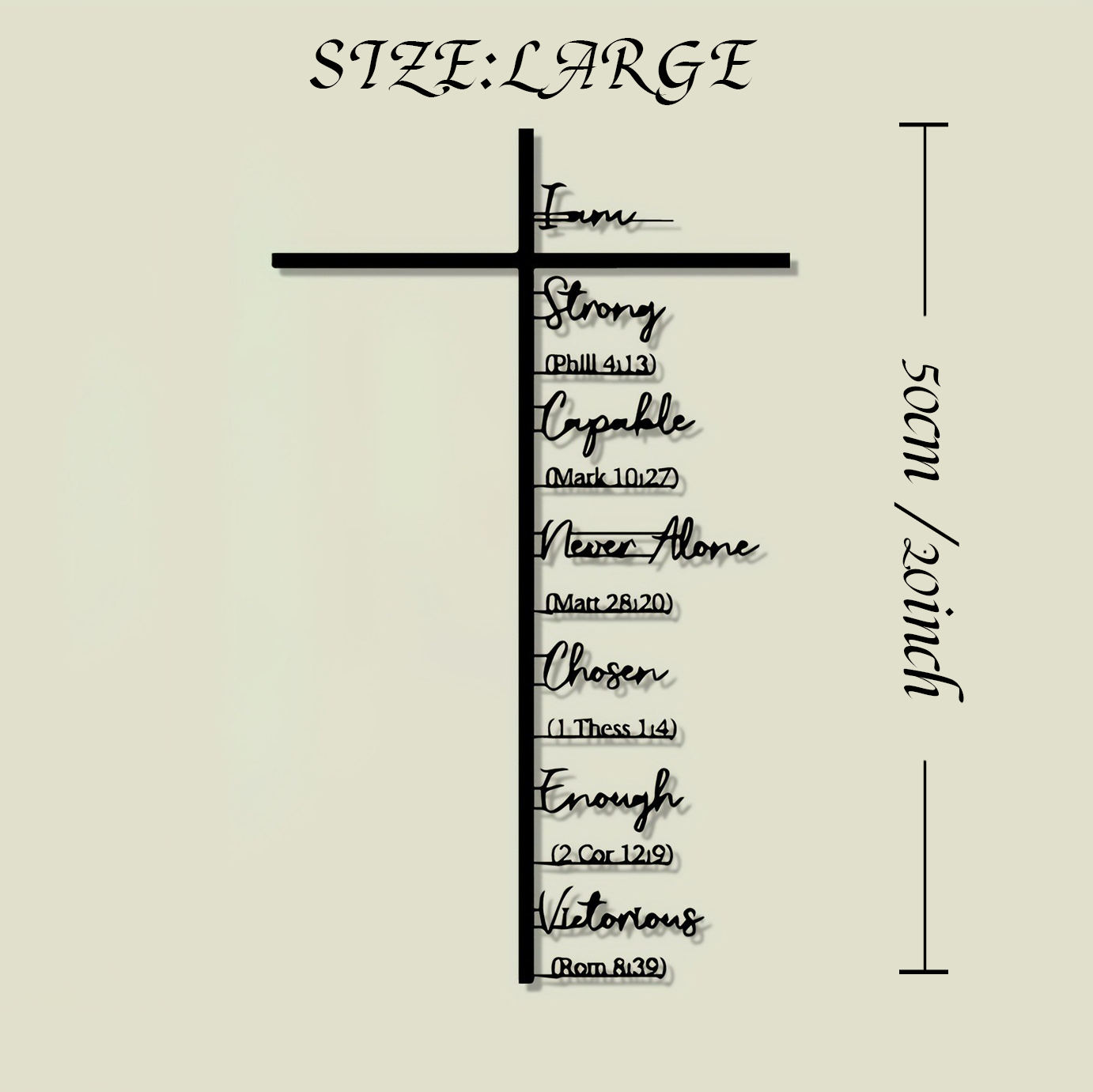 Scripture Affirmation Cross Metal Wall Art