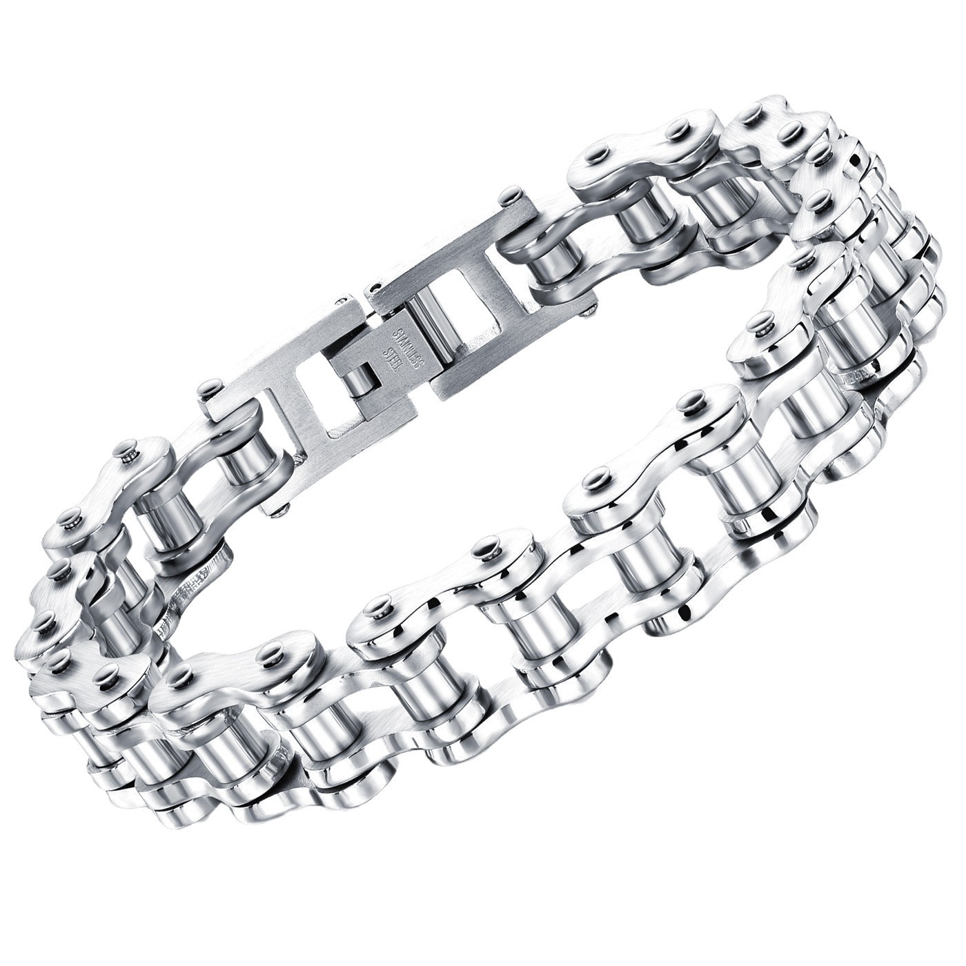 Motorcycle and bicycle chain bracelets