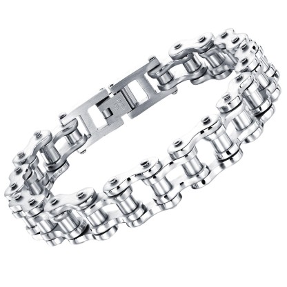 Motorcycle and bicycle chain bracelets