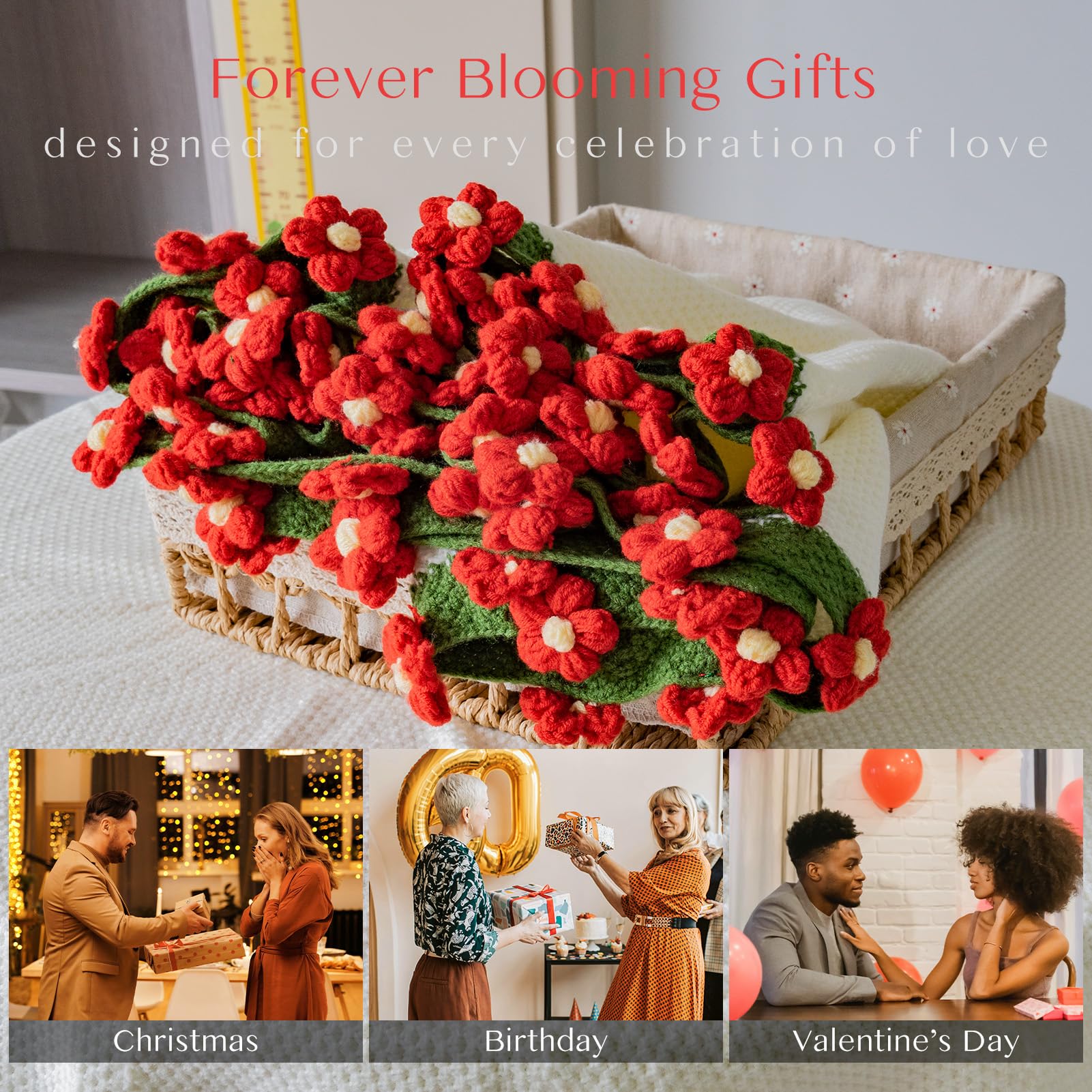 Handmade flower bouquet blanket