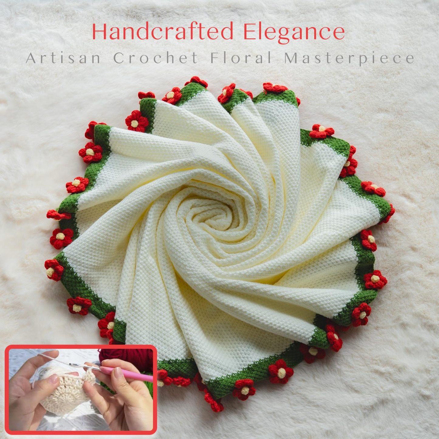 Handmade flower bouquet blanket