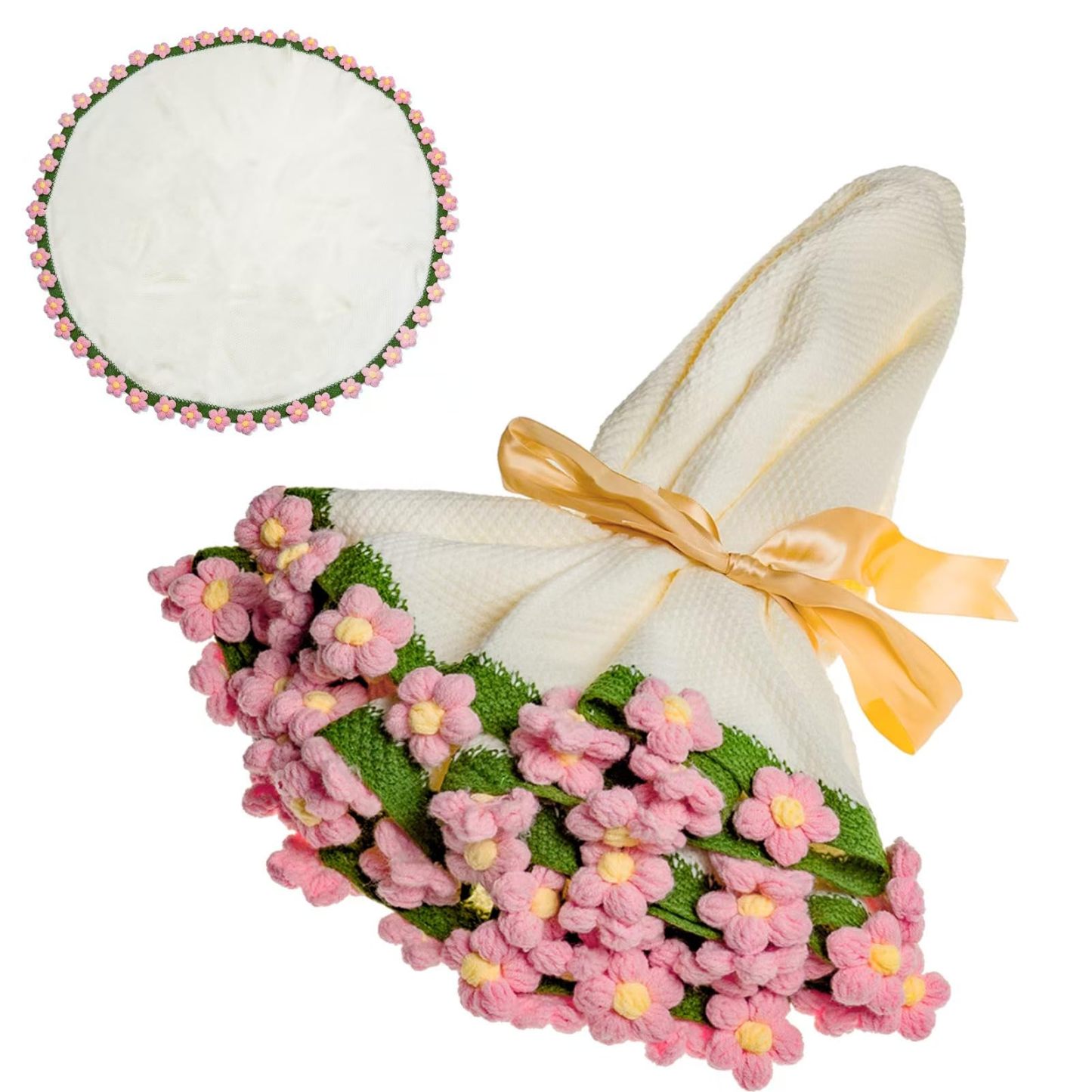 Handmade flower bouquet blanket