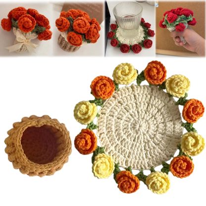 100% hand-woven flower coasters