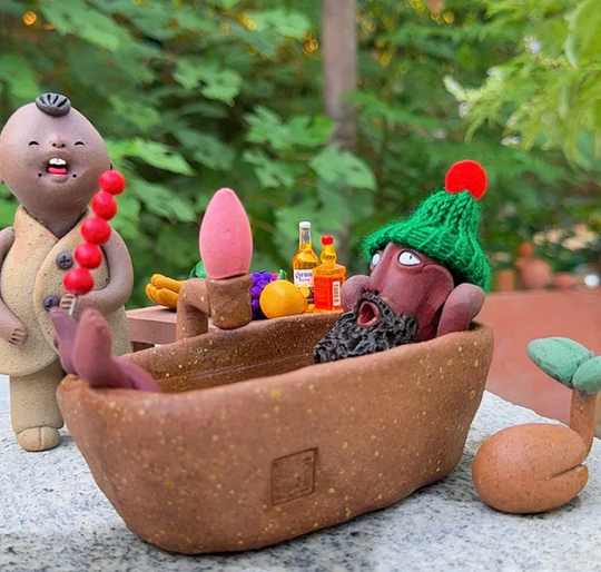 Handmade Incense Burner with Quirky Designs.