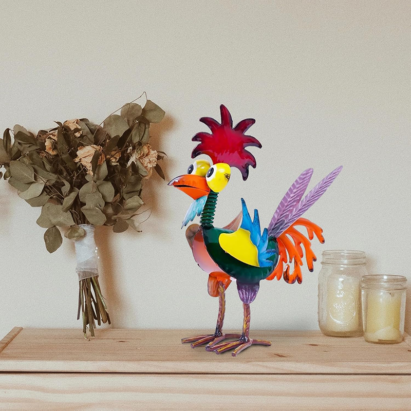Outdoor Colorful Rooster Decoration