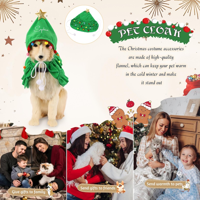Personalized Christmas Pet Name Cape