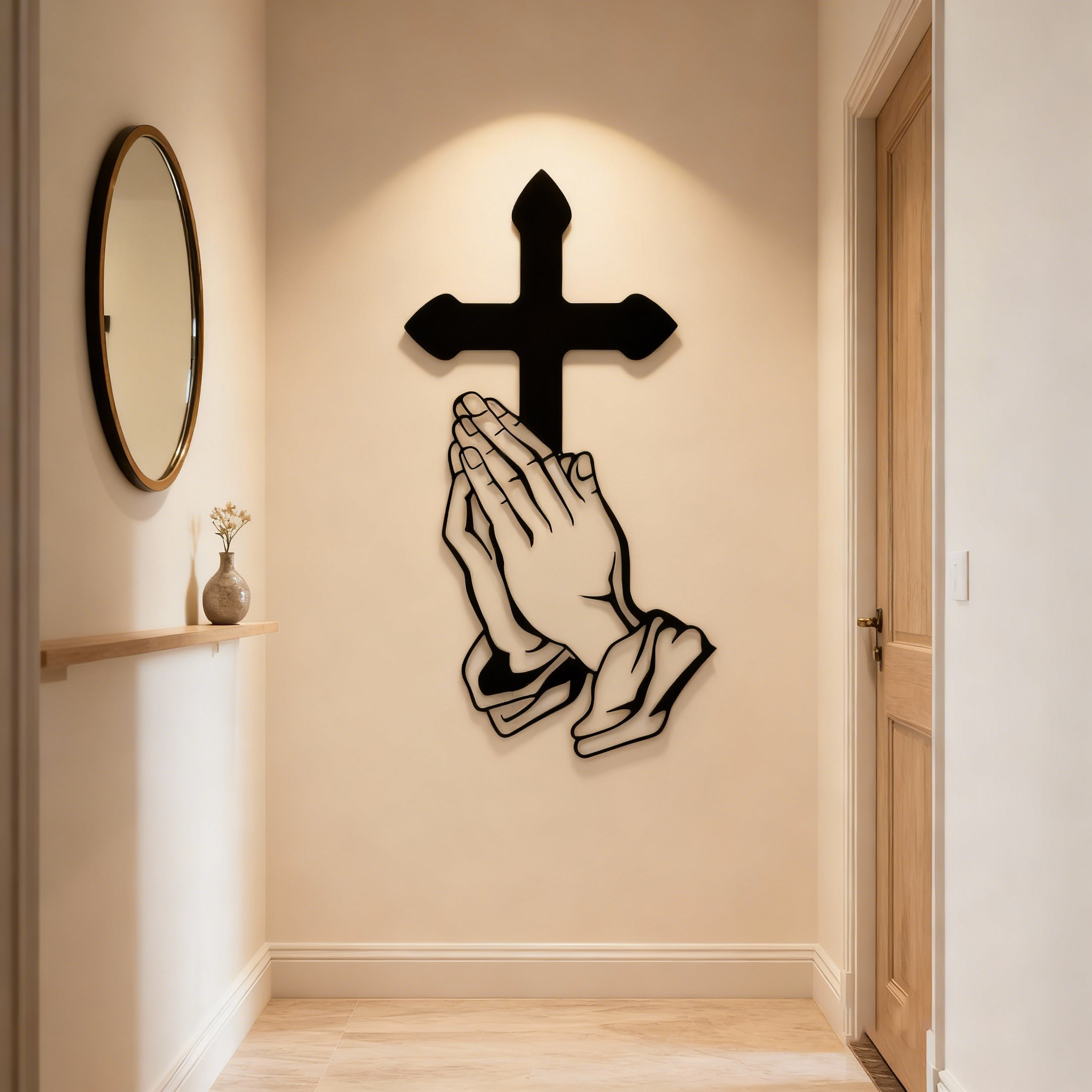 Hands of Devotion Metal Wall Art