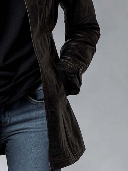 Women's Vintage Stand Collar Faux Leather Jacket