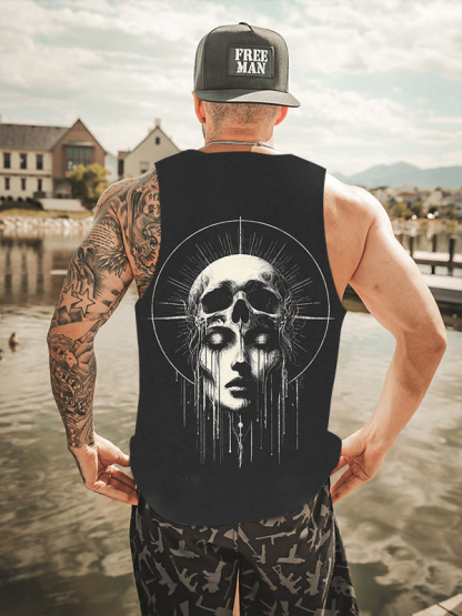 Goddess riding on head Artwork Printed Men's Tank Tops