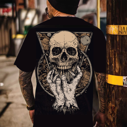 Horrible Hands Skull Artwork Printed Men's T-Shirt