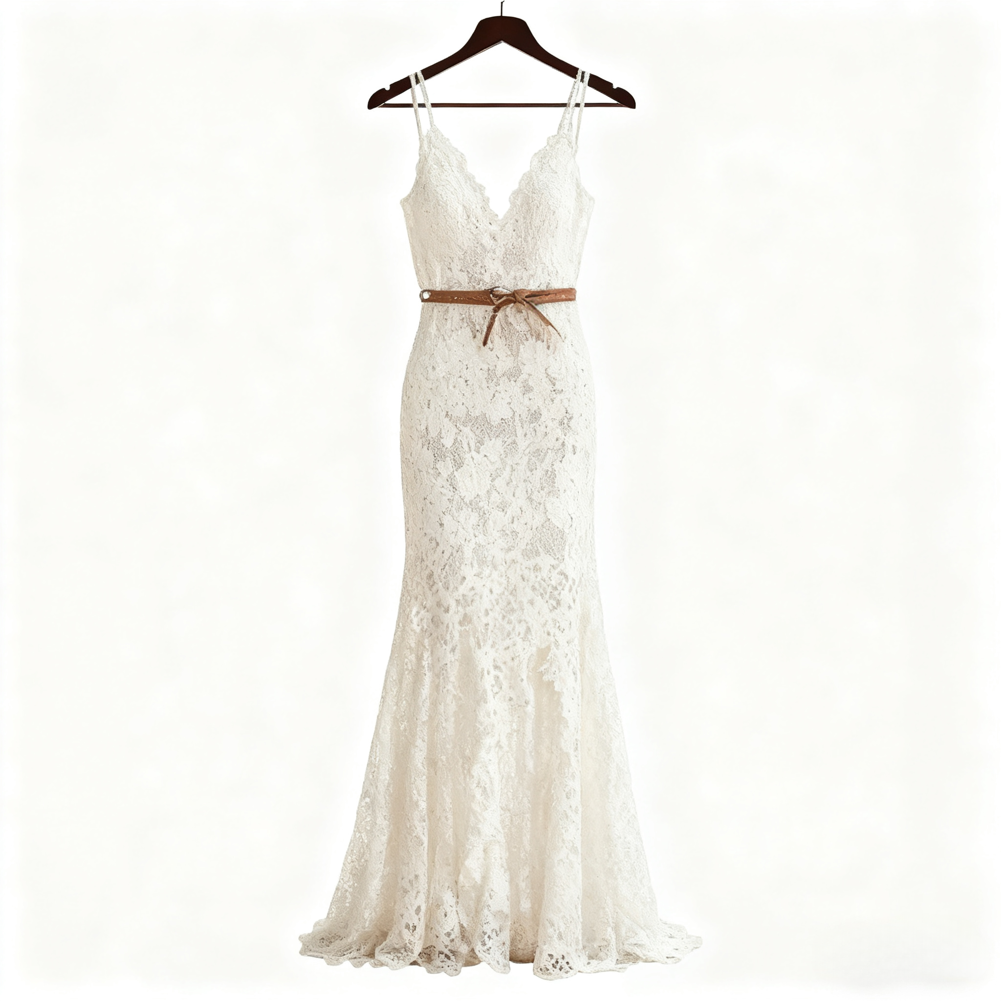 Women's Retro Bohemian White Lace Sleeveless Maxi Dress