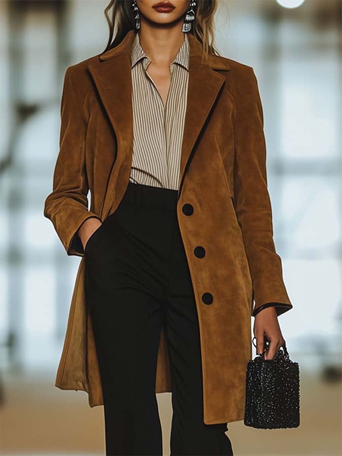 Women'S Casual Solid Color Vintage Jacket