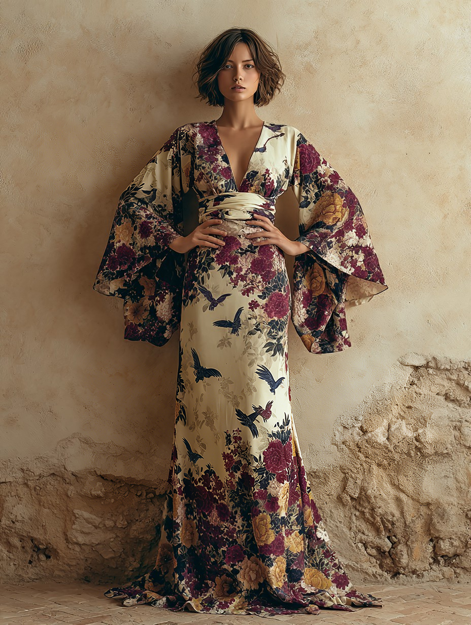 Sequin Empire Waist Gown - Sparkling Floor-Length Dress with Empire Silhouette, New Year's Eve Dress, Gala Ball Dress, Princess-Seam Elegance