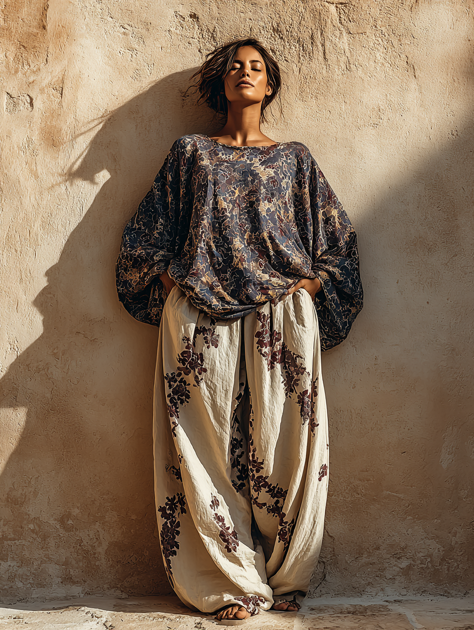 Women's Loose Comfortable Long-sleeved Trousers Holiday Outfit