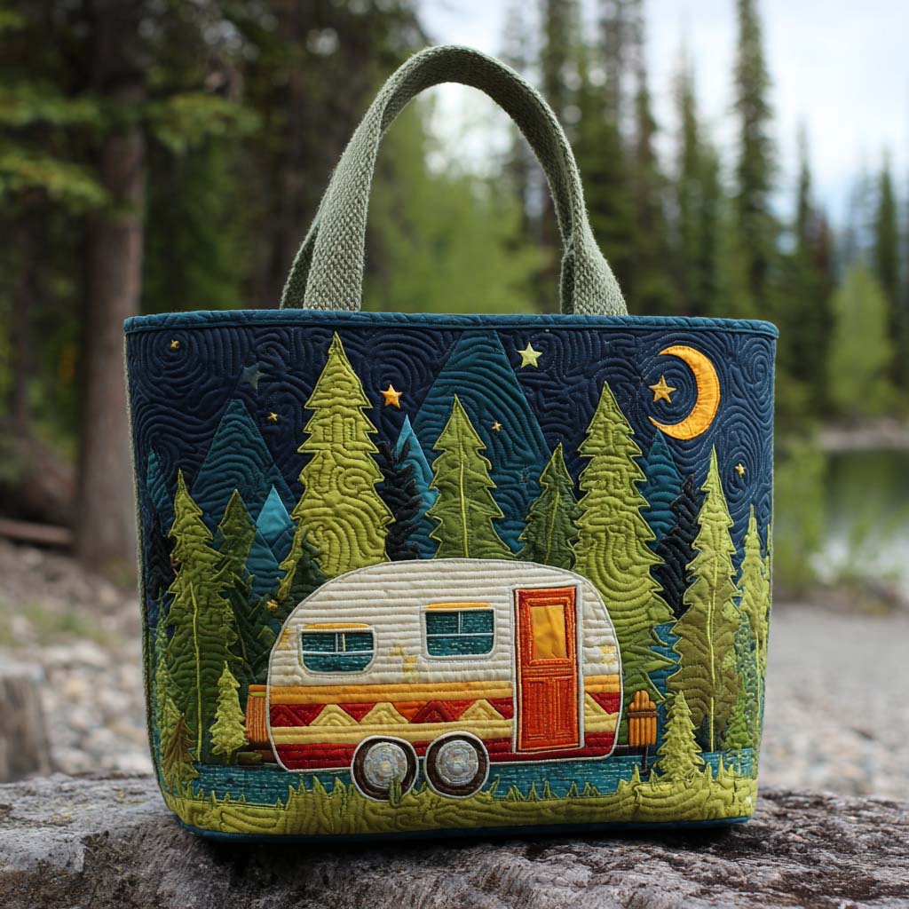 Rolling Cabin Life Quilted Tote Bag